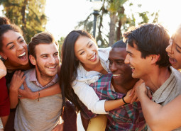 Group Of Friends Having Fun Together Outdoors